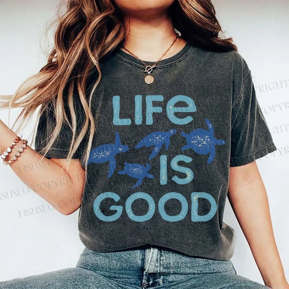 Unisex Life Is Good Printed Washed Tee