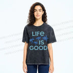 Unisex Life Is Good Printed Washed Tee