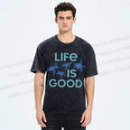 Unisex Life Is Good Printed Washed Tee