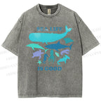 Unisex Sea Life Is Good Printed Washed Tee