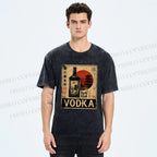 Unisex Vodka Printed Washed Tee