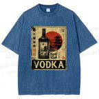 Unisex Vodka Printed Washed Tee