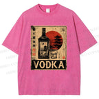 Unisex Vodka Printed Washed Tee