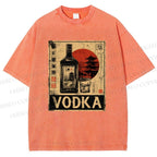 Unisex Vodka Printed Washed Tee