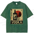 Unisex Vodka Printed Washed Tee