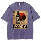 Unisex Vodka Printed Washed Tee