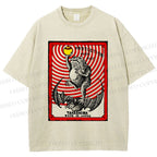 Unisex Vintage Frog Protection From Fire Printed Washed Tee