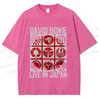 Unisex Vintage David Bowie Live In Japan Printed Washed Tee