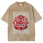 Unisex Vintage David Bowie Live In Japan Printed Washed Tee