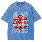 Unisex Vintage David Bowie Live In Japan Printed Washed Tee