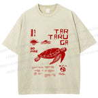 Unisex Sea Turtle Tar Taru Ga Printed Washed Tee