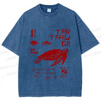 Unisex Sea Turtle Tar Taru Ga Printed Washed Tee
