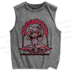 Unisex Spookitty Not Everyone's Cat Anymore Printed Washed Tank Top