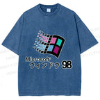 Unisex Microsoft Windows 98 Vintage Printed Washed Tee