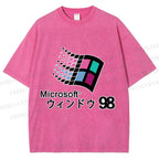 Unisex Microsoft Windows 98 Vintage Printed Washed Tee