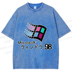 Unisex Microsoft Windows 98 Vintage Printed Washed Tee