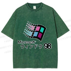 Unisex Microsoft Windows 98 Vintage Printed Washed Tee