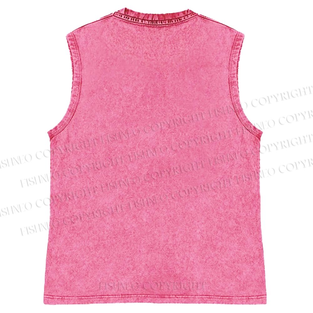 Unisex Monster Eating Cookies Printed Washed Tank Top