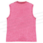 Unisex Art Tiger Printed Washed Tank Top