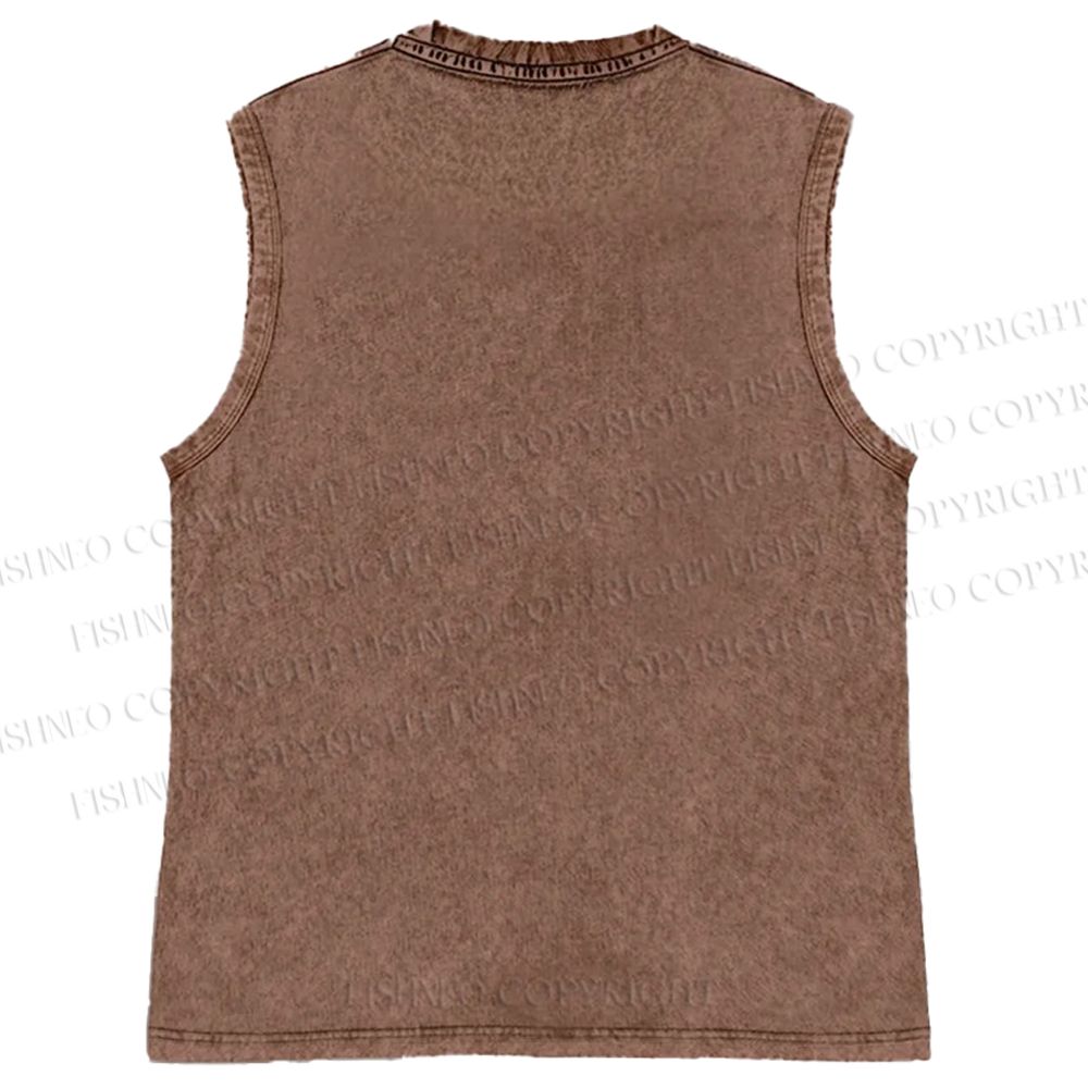 Unisex Im not a Violent Dog Printed Washed Tank Top