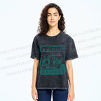Unisex Vintage Cat‘s Cafe Printed Washed Tee