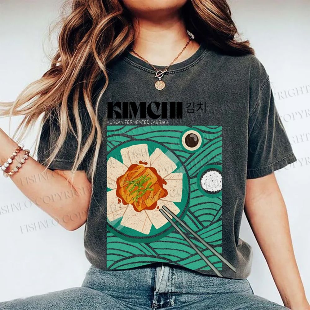 Unisex KImchi Poster Printed Washed Tee