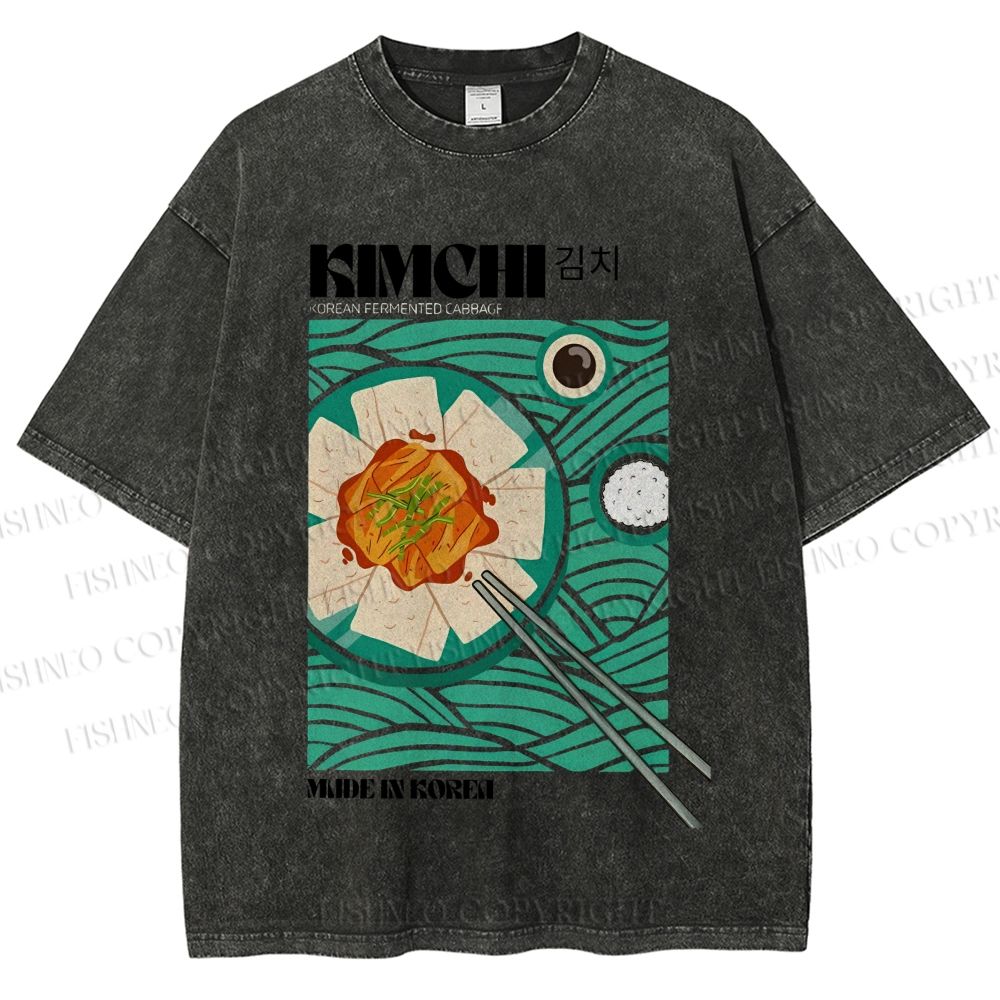 Unisex KImchi Poster Printed Washed Tee