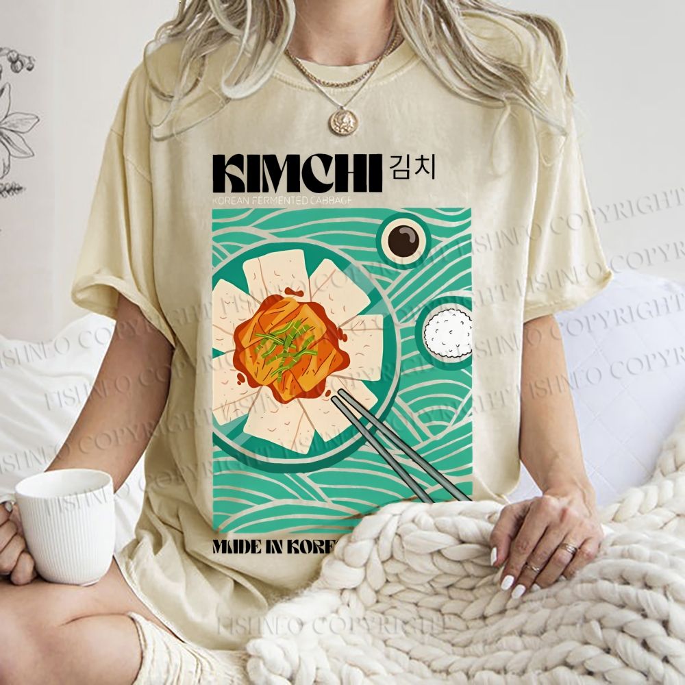 Unisex KImchi Poster Printed Washed Tee