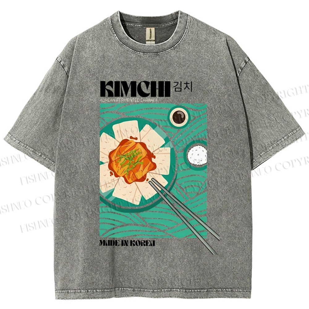 Unisex KImchi Poster Printed Washed Tee
