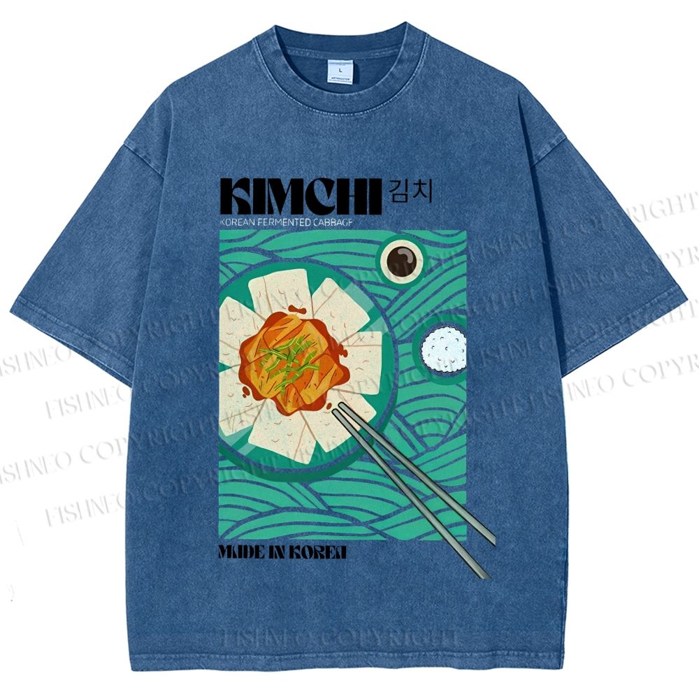 Unisex KImchi Poster Printed Washed Tee