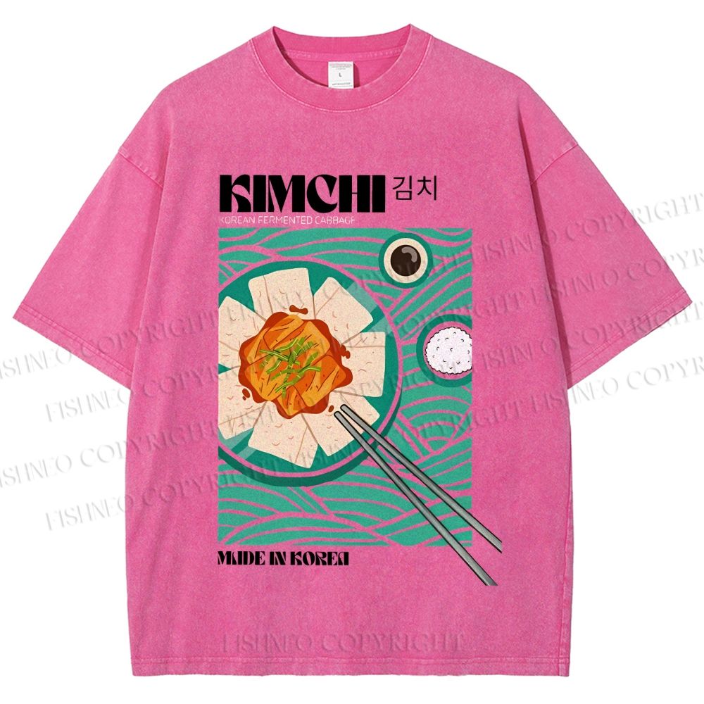 Unisex KImchi Poster Printed Washed Tee