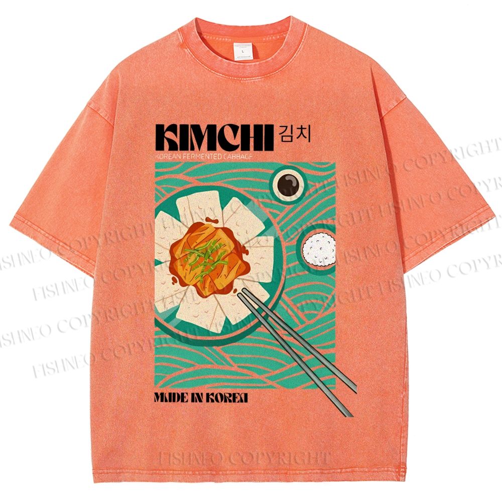 Unisex KImchi Poster Printed Washed Tee
