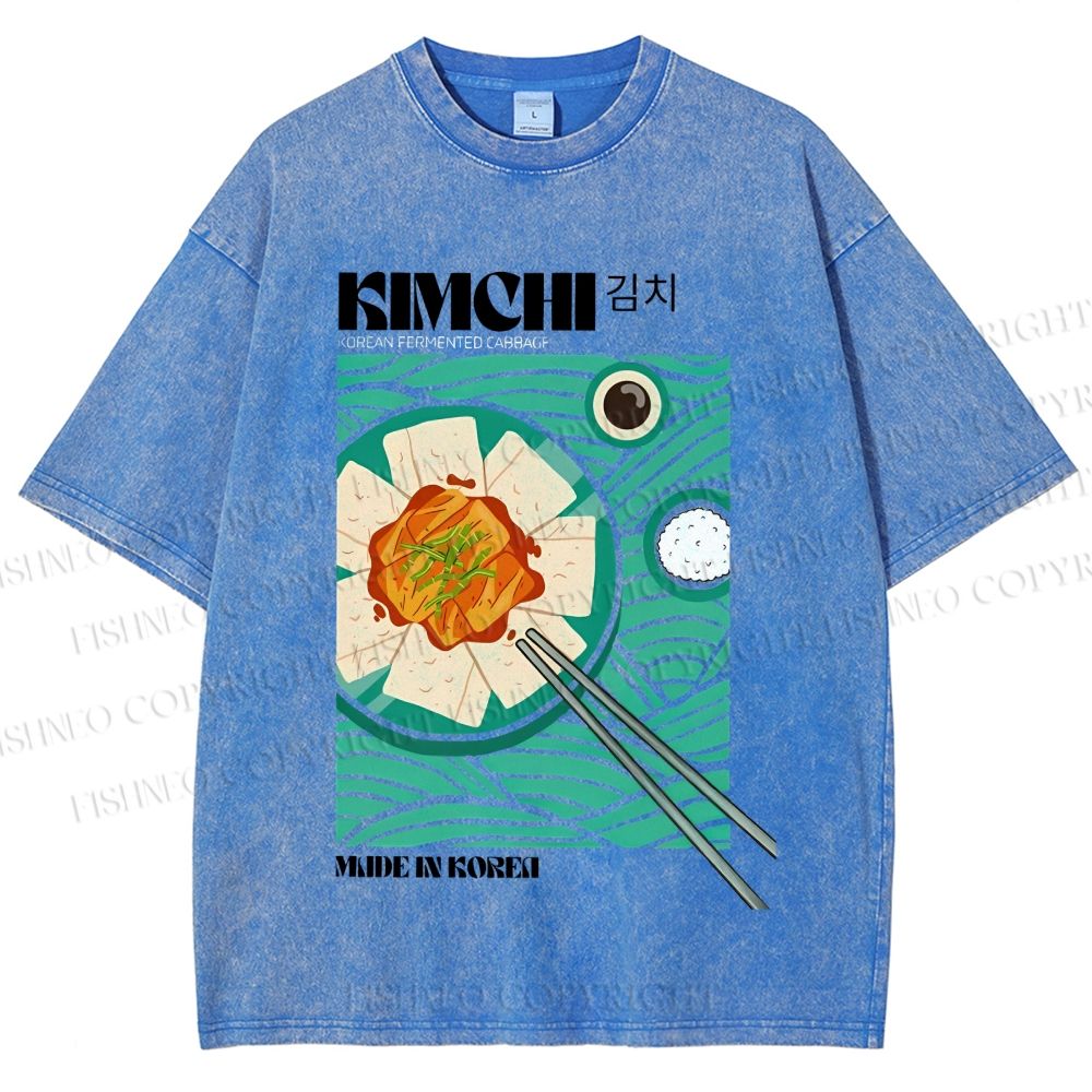 Unisex KImchi Poster Printed Washed Tee