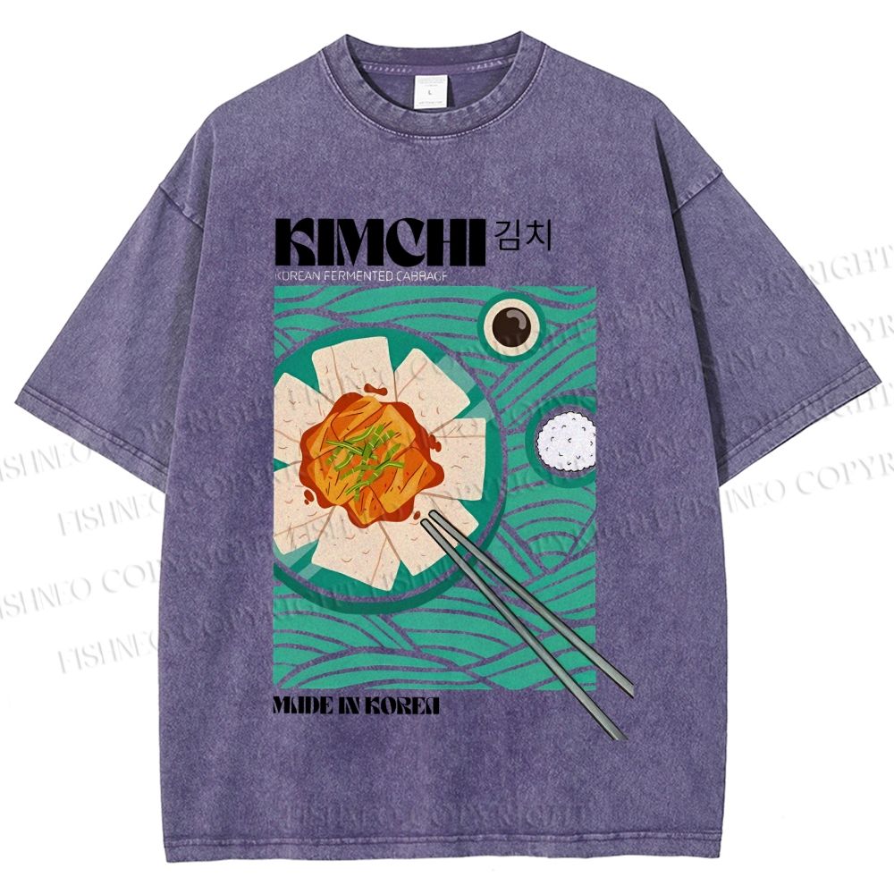 Unisex KImchi Poster Printed Washed Tee