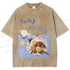 Unisex Japanese Menu Poster Printed Washed Tee