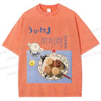 Unisex Japanese Menu Poster Printed Washed Tee