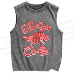 Unisex Esprresso Espresso Coffee Cat  Printed Washed Tank Top