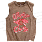 Unisex Esprresso Espresso Coffee Cat  Printed Washed Tank Top