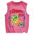 Unisex Caipirinha Drink Poster Printed Washed Tank Top