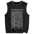 Unisex Japanese Wave Printed Washed Tank Top
