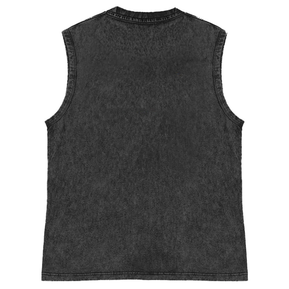 Furious Cat Vintage Distressed Washed Tank Top