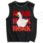 Unisex Honk Printed Washed Tank Top