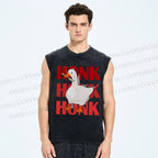 Unisex Honk Printed Washed Tank Top
