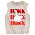 Unisex Honk Printed Washed Tank Top