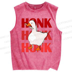 Unisex Honk Printed Washed Tank Top