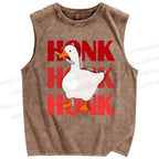 Unisex Honk Printed Washed Tank Top