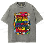 Unisex Unisex Pride Graffiti Printed Washed Tee