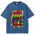 Unisex Unisex Pride Graffiti Printed Washed Tee