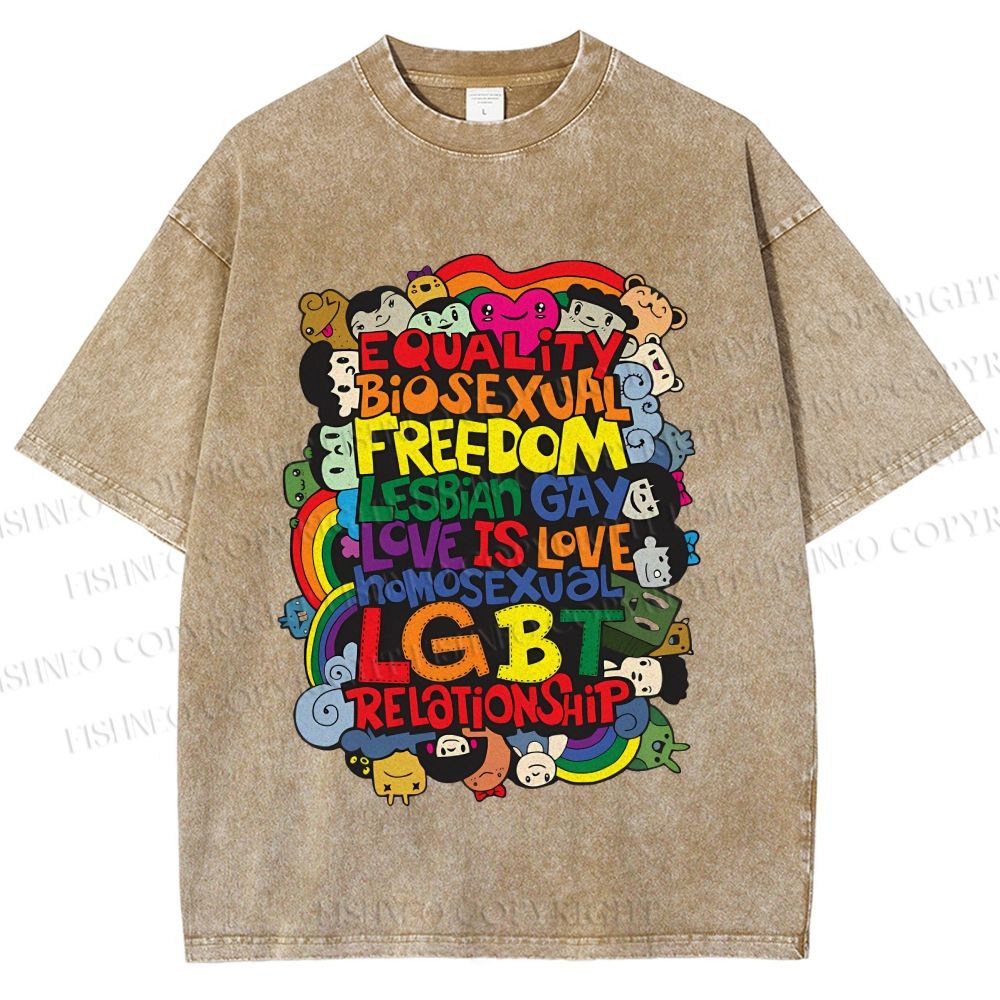 Unisex Unisex Pride Graffiti Printed Washed Tee