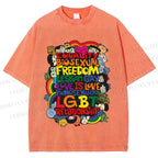 Unisex Unisex Pride Graffiti Printed Washed Tee